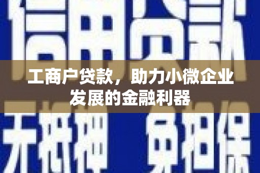 恒山工商户贷款，助力小微企业发展的金融利器