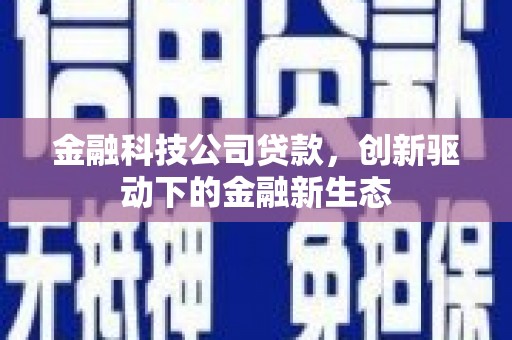 恒山金融科技公司贷款，创新驱动下的金融新生态