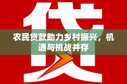 恒山农民贷款助力乡村振兴，机遇与挑战并存