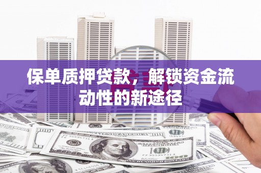 恒山保单质押贷款，解锁资金流动性的新途径