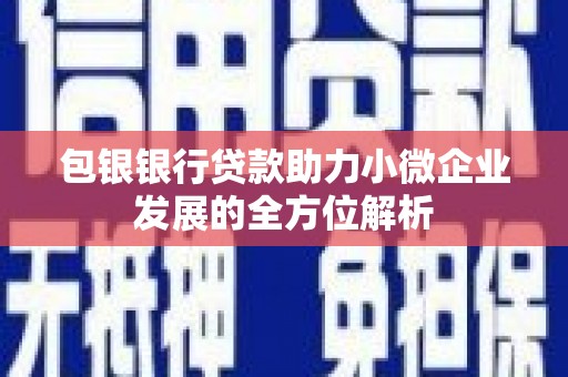 恒山包银银行贷款助力小微企业发展的全方位解析