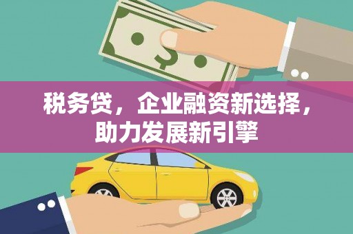 恒山税务贷，企业融资新选择，助力发展新引擎