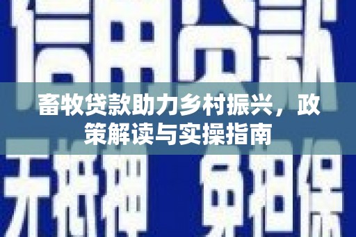 恒山畜牧贷款助力乡村振兴，政策解读与实操指南